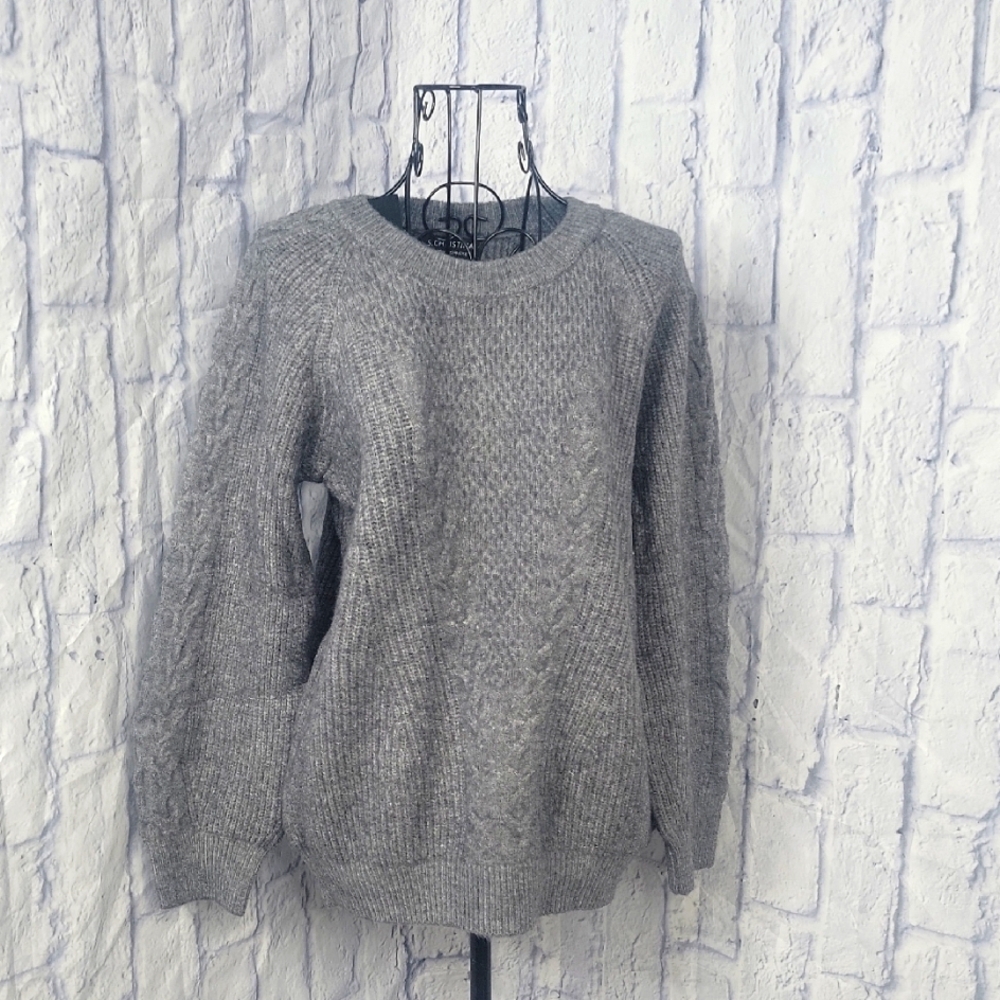 S. CHRISTINA Women's‎ Gray Cashmere Sweater L/XL NWT
